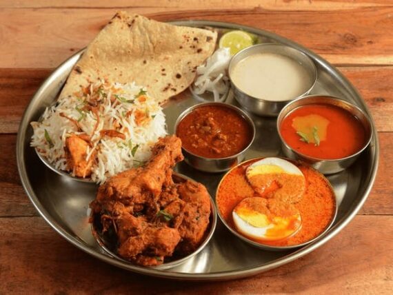 Chicken Dry curry thali